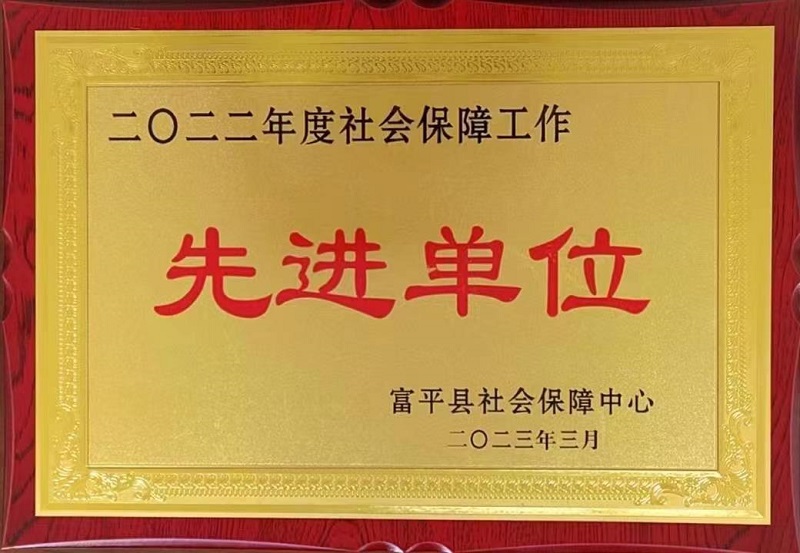 富平公司荣获2022年度社会包管事情先进单位