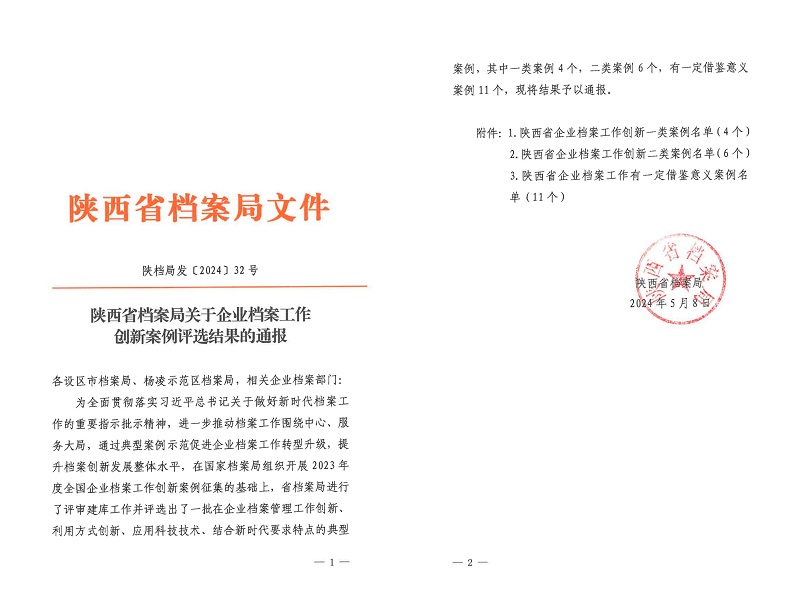 喜报！公司档案立异事情又获省级声誉